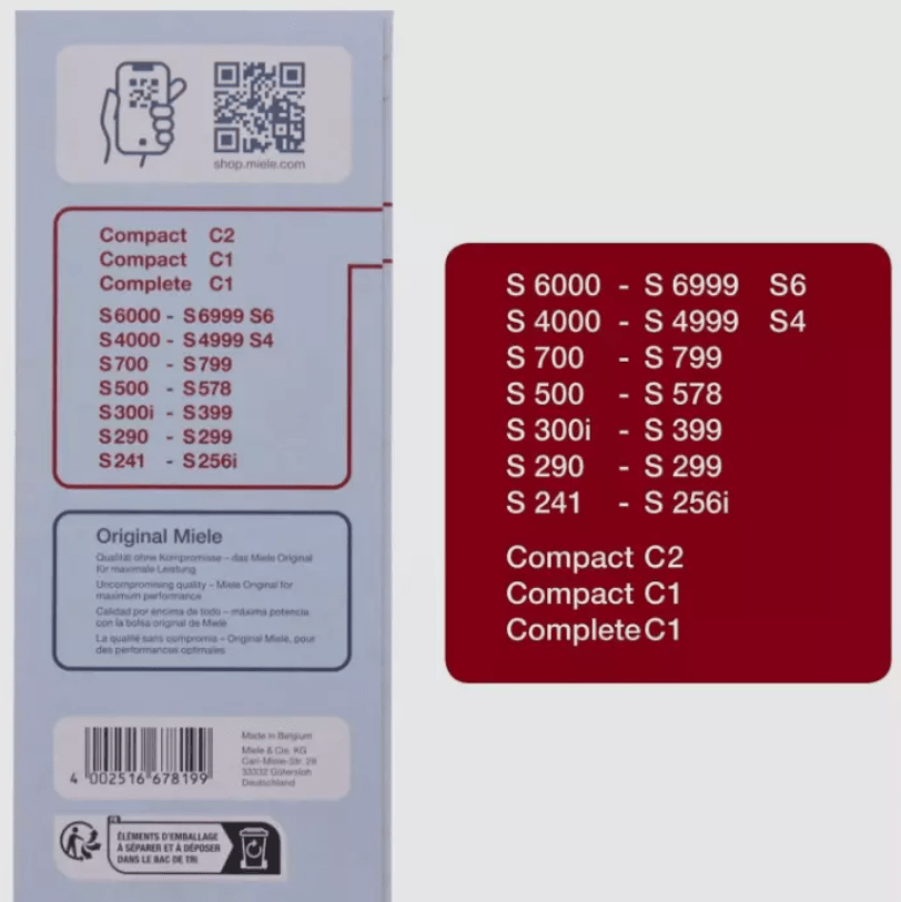 Miele FJM HyClean 3D Vacuum Bags – 4 Pack + Filters - My Oven Spares - Miele - 3