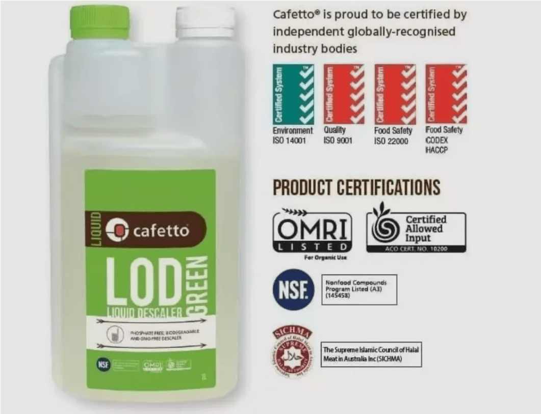 Cafetto LOD Organic Universal Liquid Descaler 1L E25482 - My Oven Spares - Cafetto - CAFE25482 - 3