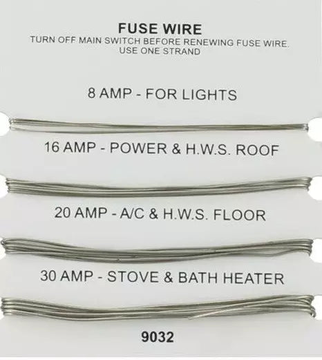 FUSEWIRE CARD 8A, 16A, 20A, & 30A A9032 9032 - My Oven Spares - My Oven Spares - 9032 / -DW.2C - 1