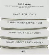 FUSEWIRE CARD 8A, 16A, 20A, & 30A A9032 9032 - My Oven Spares - My Oven Spares - 9032 / -DW.2C - 1