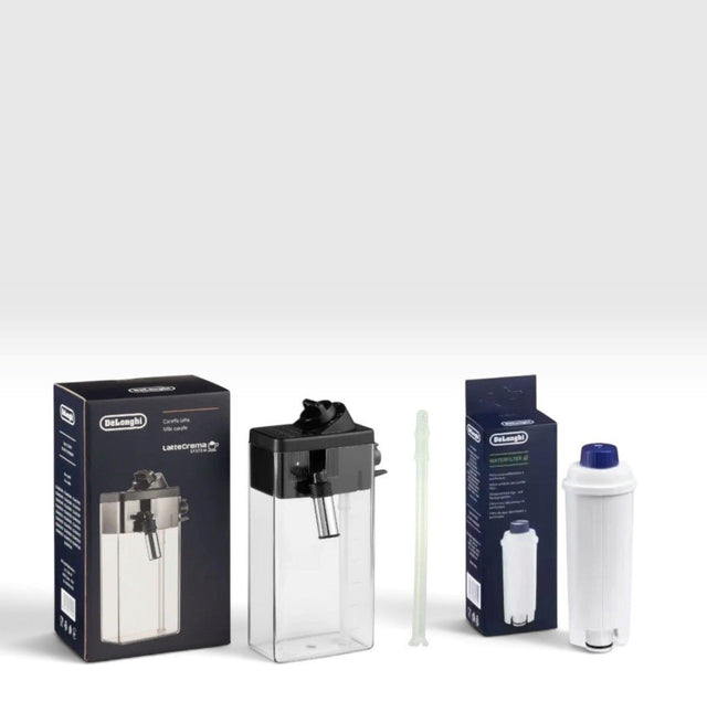 Genuine DeLonghi Milk Jug DLSC012 + Milk Tube 5313232961+ DLSC002 Water Filter Bundle ECAM - My Oven Spares-De'Longhi--1