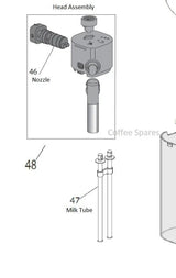 Genuine DeLonghi Nespresso Milk Carafe Nozzle FOR EN640 EN650 PART 7313257941 - My Oven Spares - My Oven Spares -  - 2