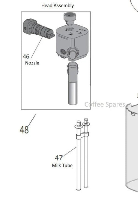 Genuine DeLonghi Nespresso Milk Carafe Nozzle FOR EN640 EN650 PART 7313257941 - My Oven Spares - My Oven Spares -  - 2