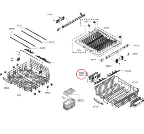 Genuine SMEG Dishwasher Upper Rack Adjustment Kit L&R 698290727 690074913 - My Oven Spares - My Oven Spares -  - 2