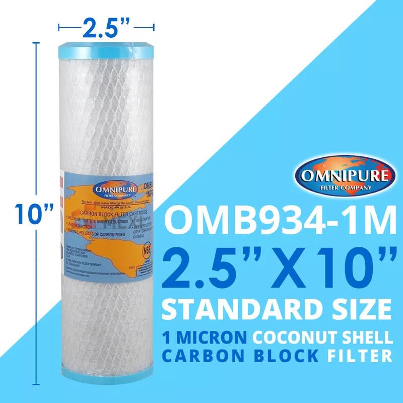 Omnipure OMB934 1 Micron Coconut Carbon Block Water Filter 10" Genuine - My Oven Spares - My Oven Spares -  - 2